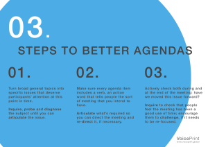 3 Steps to better Agendas Resource