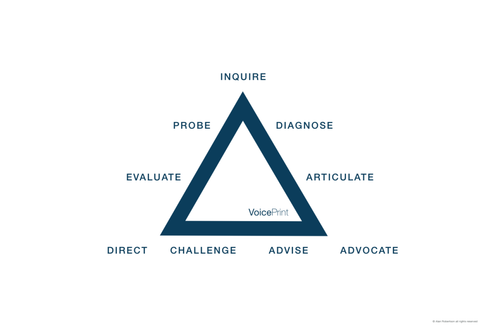 the voiceprint model showing the nine modes of voice we use to communicate 
